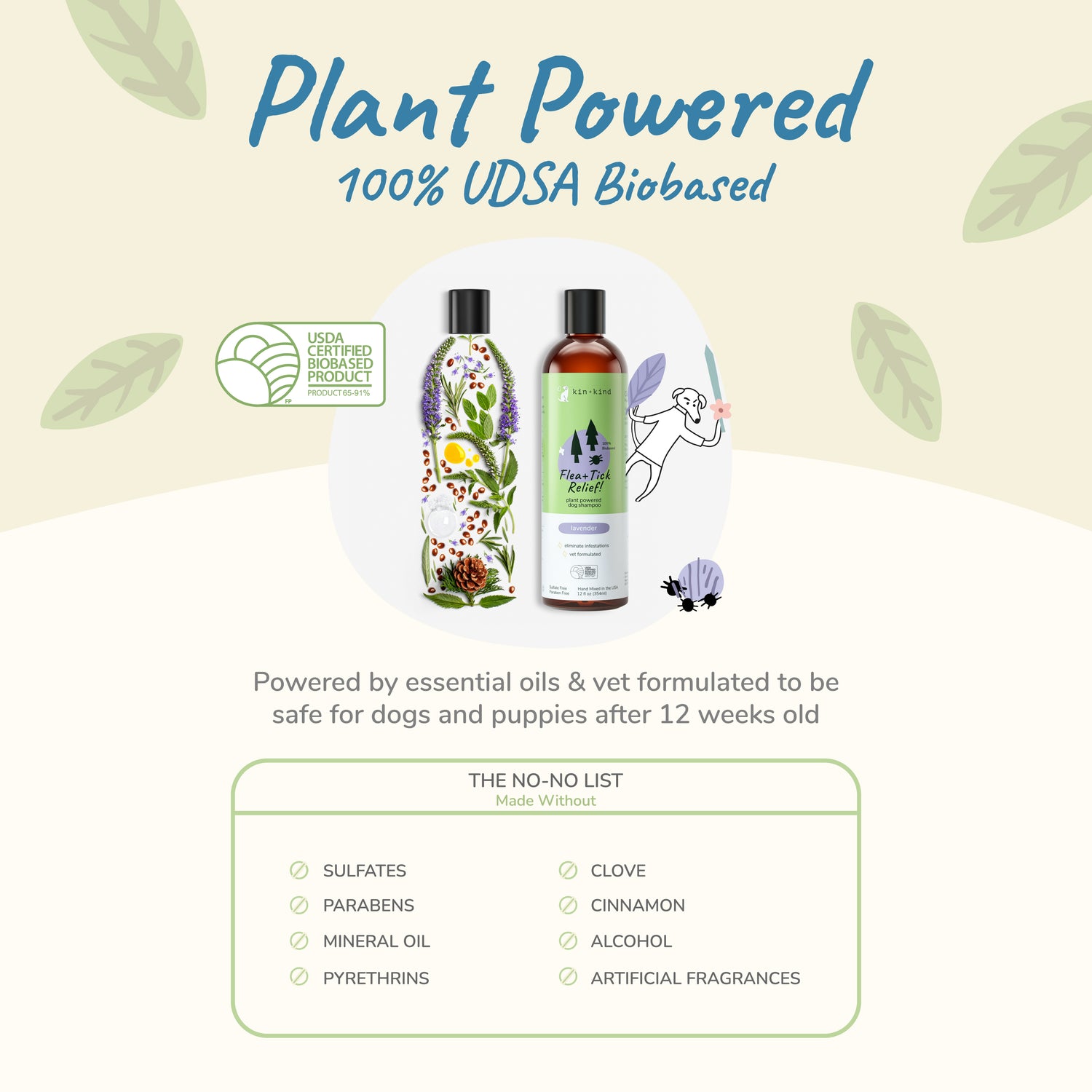 kin+kind Flea/Tick Shampoo for Dogs Only | Lavender