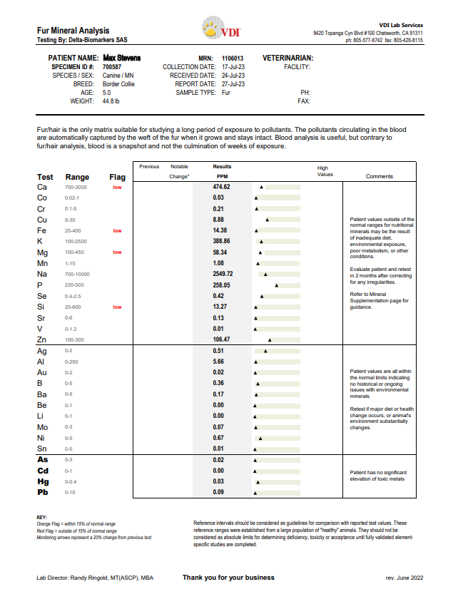 VDI Labs | Mineral and Toxic Metal Fur Analysis Test Kit