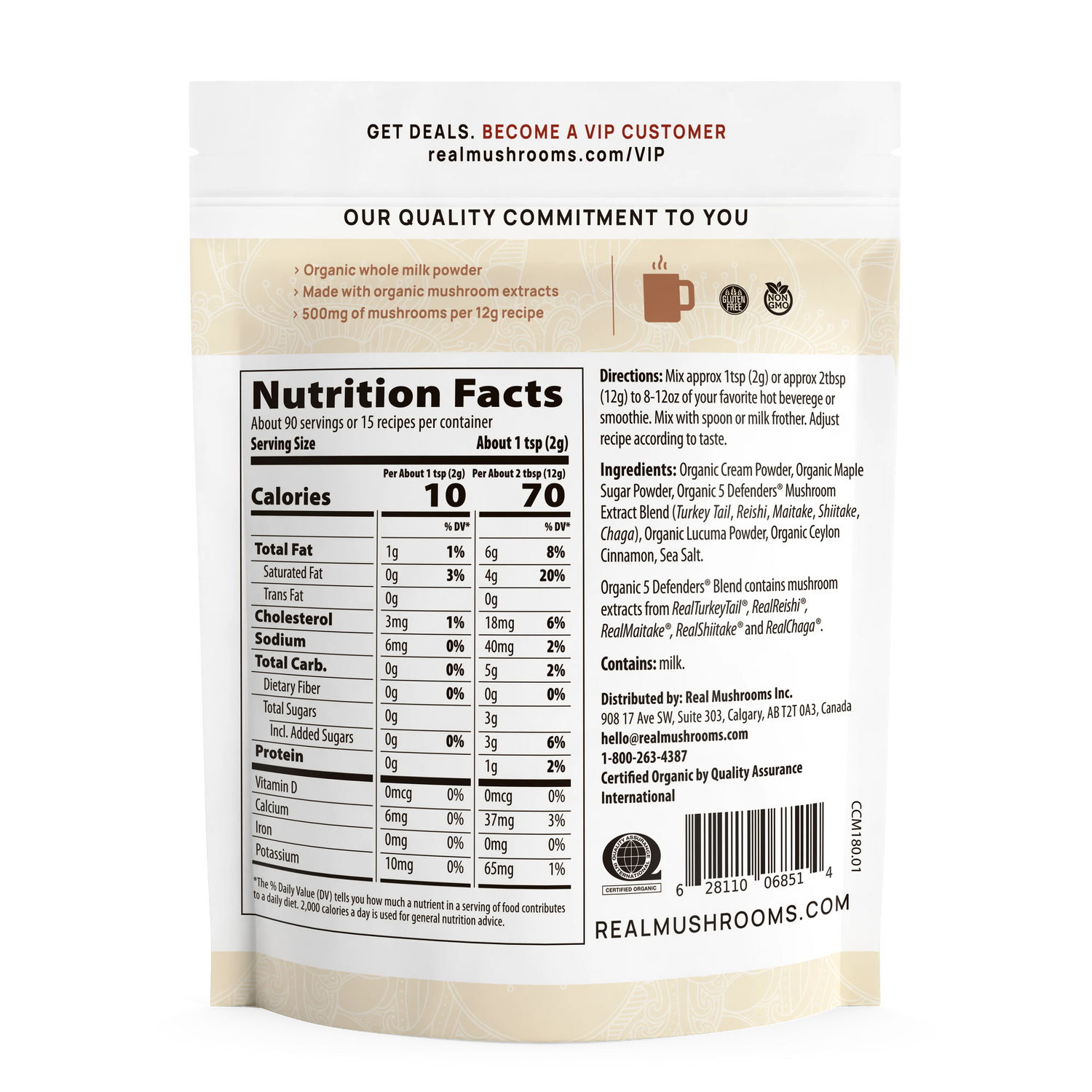 Real Mushrooms | Functional Dairy Creamer (Powder)