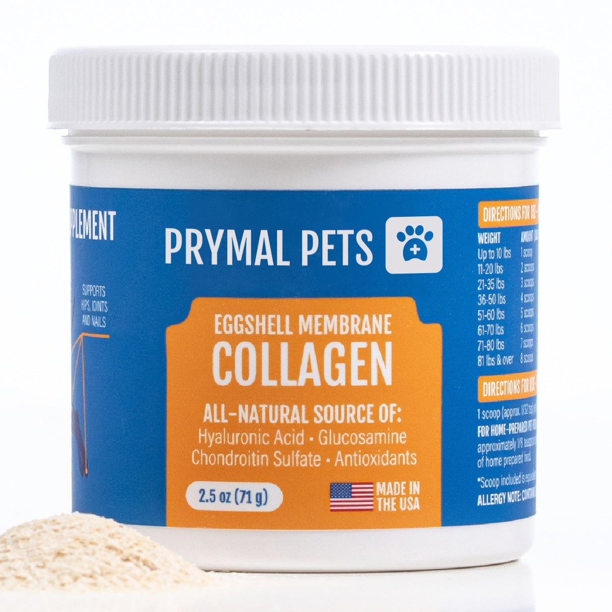 Prymal Pets | Eggshell Membrane Powder - 2.5 oz