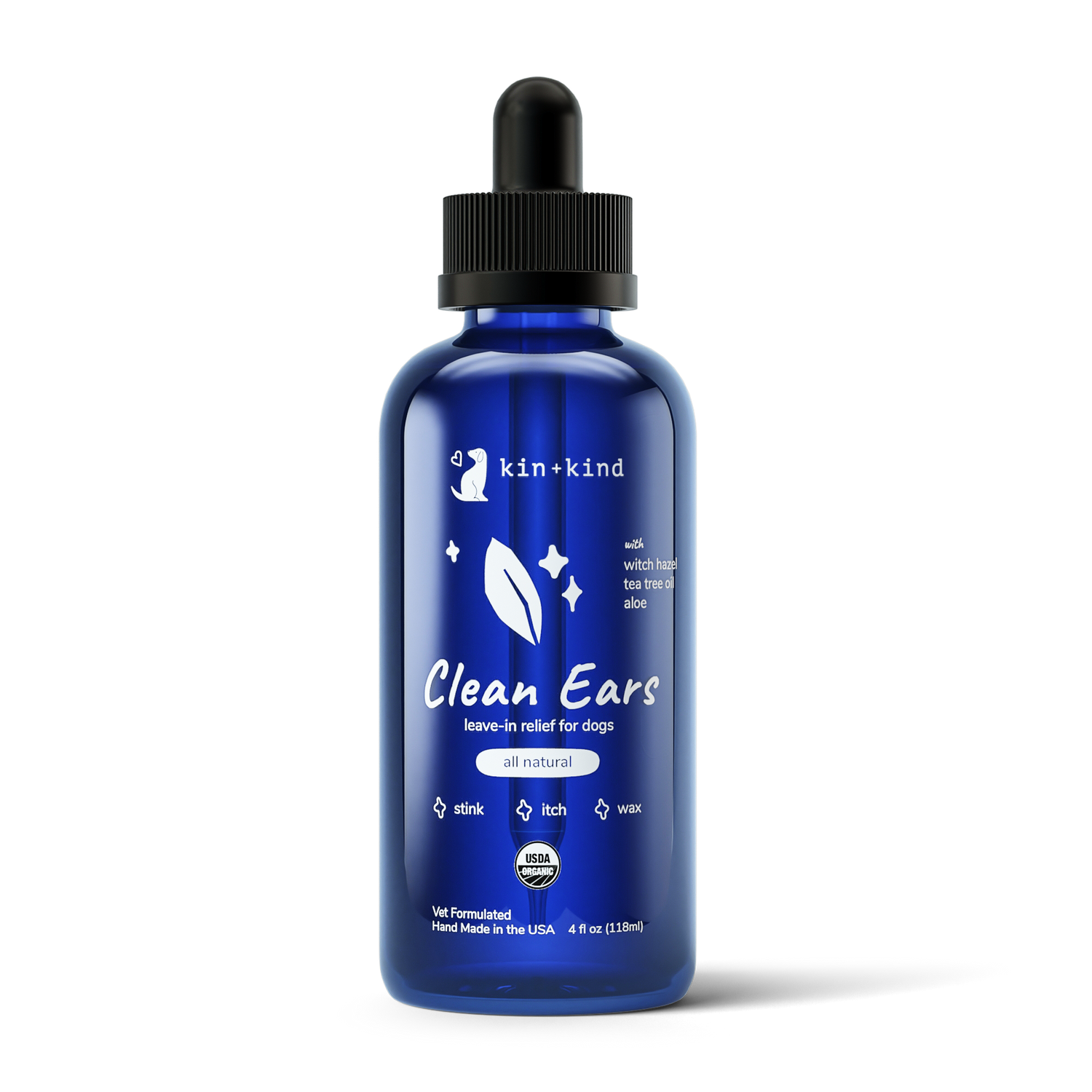 Kin+Kind Clean Ears Organic Dog Ear Cleanser