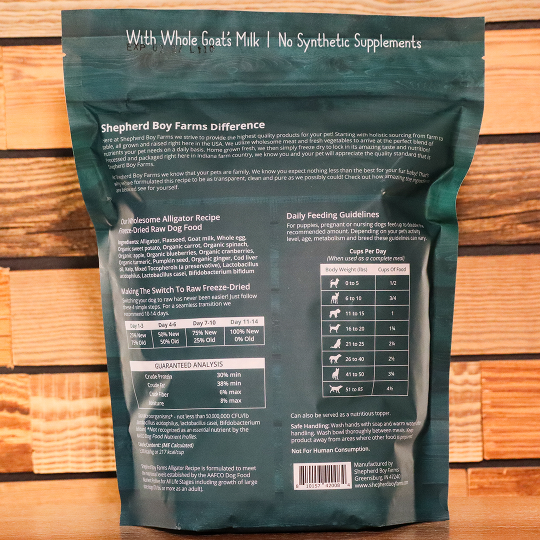 Shepherd Boy Farms | Freeze Dried Alligator Recipe - 14oz