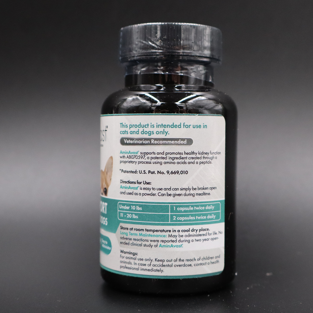 AminAvast Kidney Support for Small Dogs & Cats, 60 count