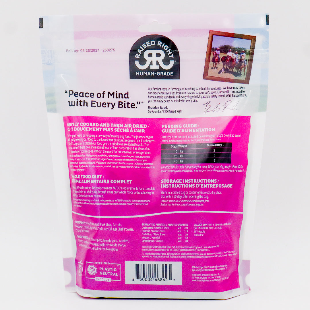 Raised Right | Air Dried Adult Dog Food