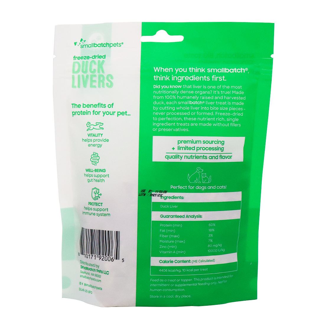 SmallBatch Duck Liver Freeze-Dried Treats - 3oz