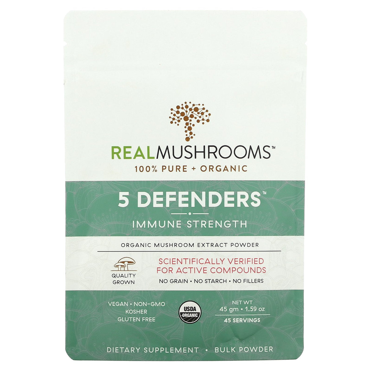 Real Mushrooms | 5 Defenders™ Mushroom Complex Powder - 45g