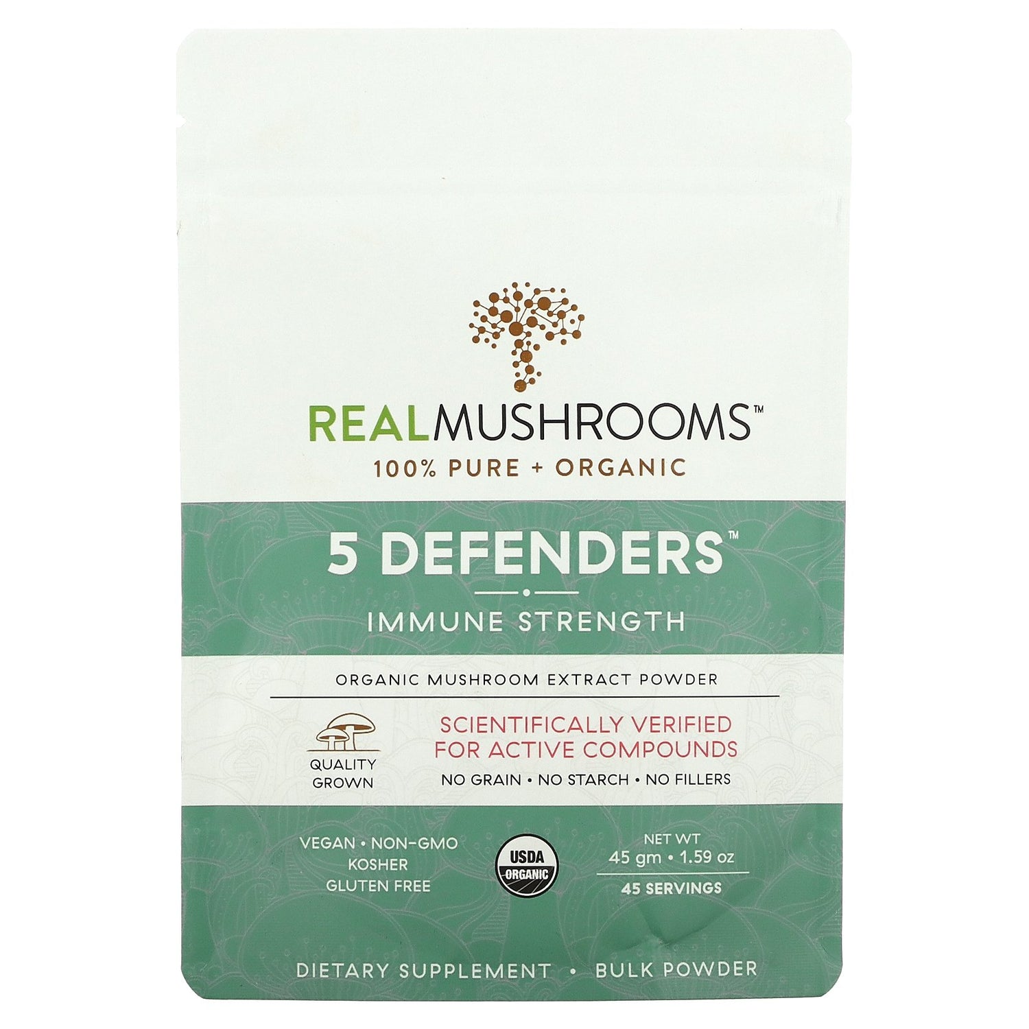 Real Mushrooms | 5 Defenders™ Mushroom Complex Powder - 45g