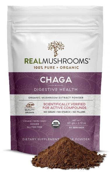Real Mushrooms Organic Siberian Chaga Extract Powder – 60g