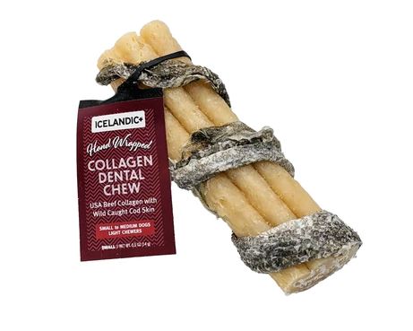 Icelandic+ Collagen Dental Chew with Spiral Wrapped Fish Skin for Dogs