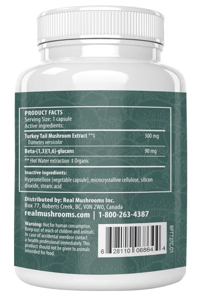 Real Mushrooms Organic Turkey Tail Capsules | 90 Count