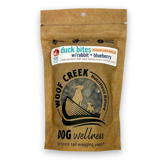Woof Creek | Duck Dog Treats with Rabbit and Blueberries