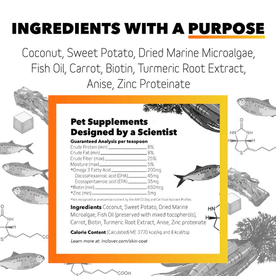 inClover | BioRadiant Skin + Coat Supplement for Dogs + Cats