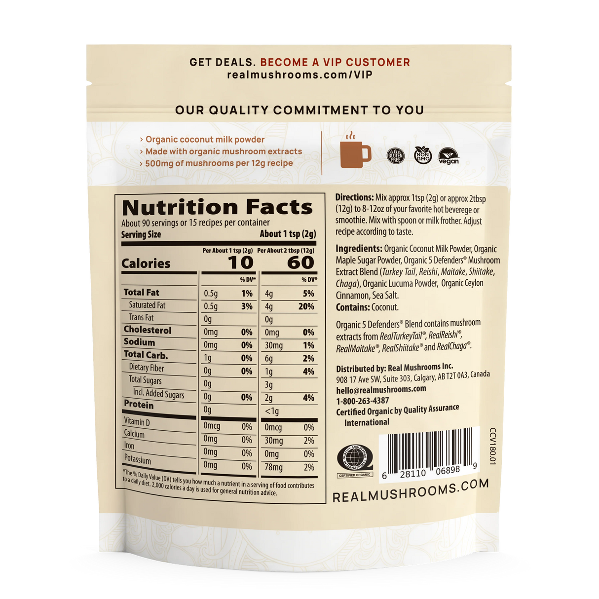 Real Mushrooms | Functional Coconut Creamer (Powder)
