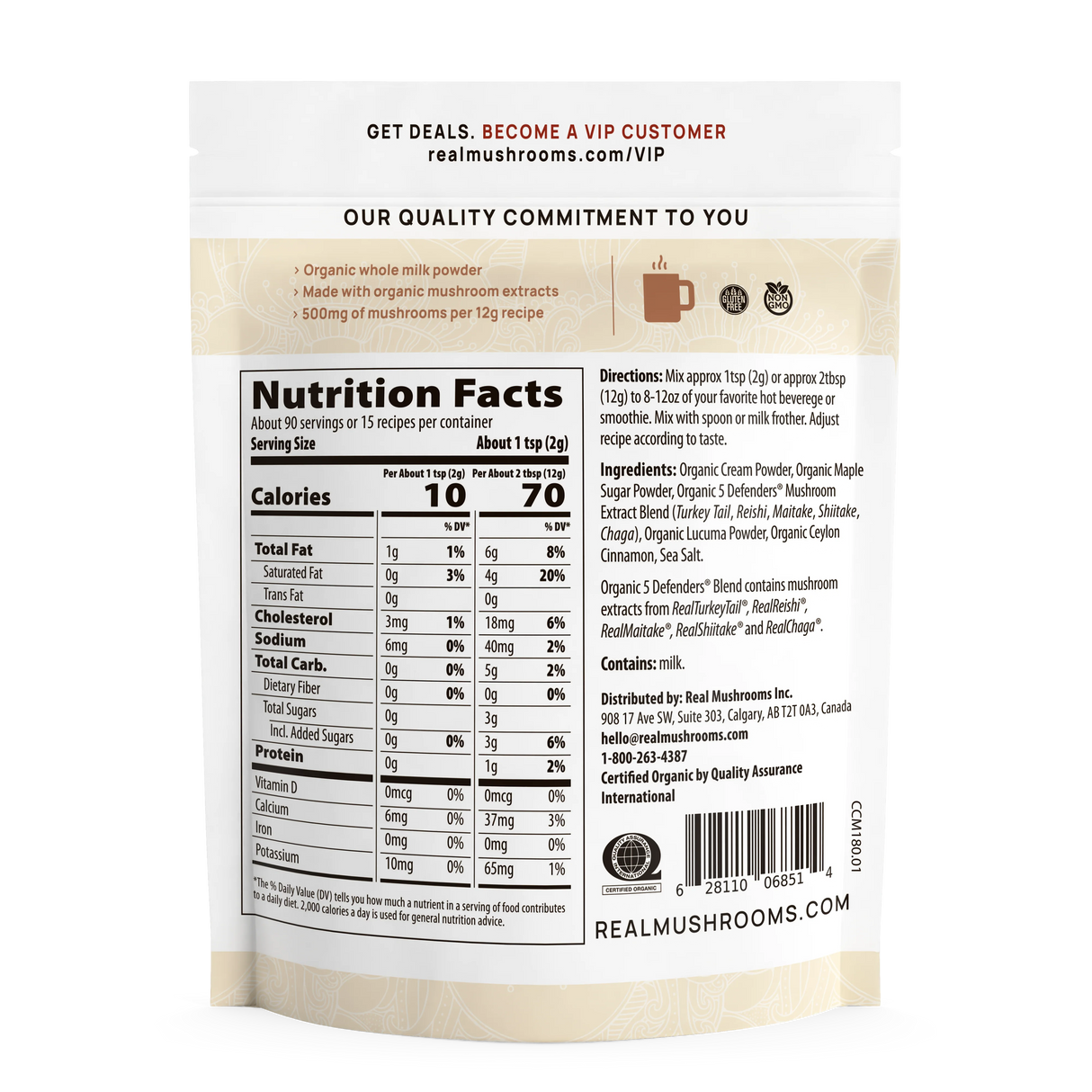 Real Mushrooms | Functional Dairy Creamer (Powder)