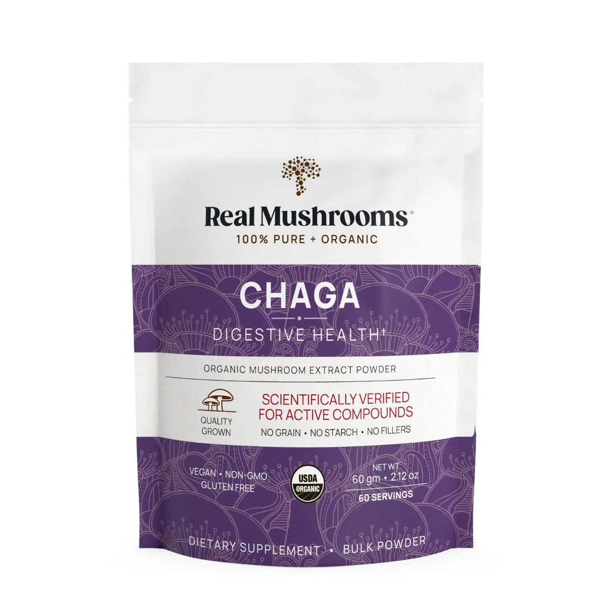 Real Mushrooms | Organic Siberian Chaga Extract Powder – 60g