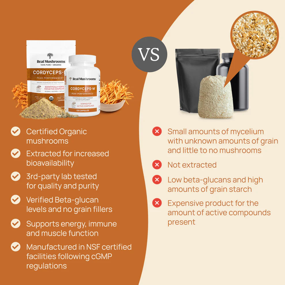 Real Mushrooms | Organic Cordyceps Mushroom Powder - 60g