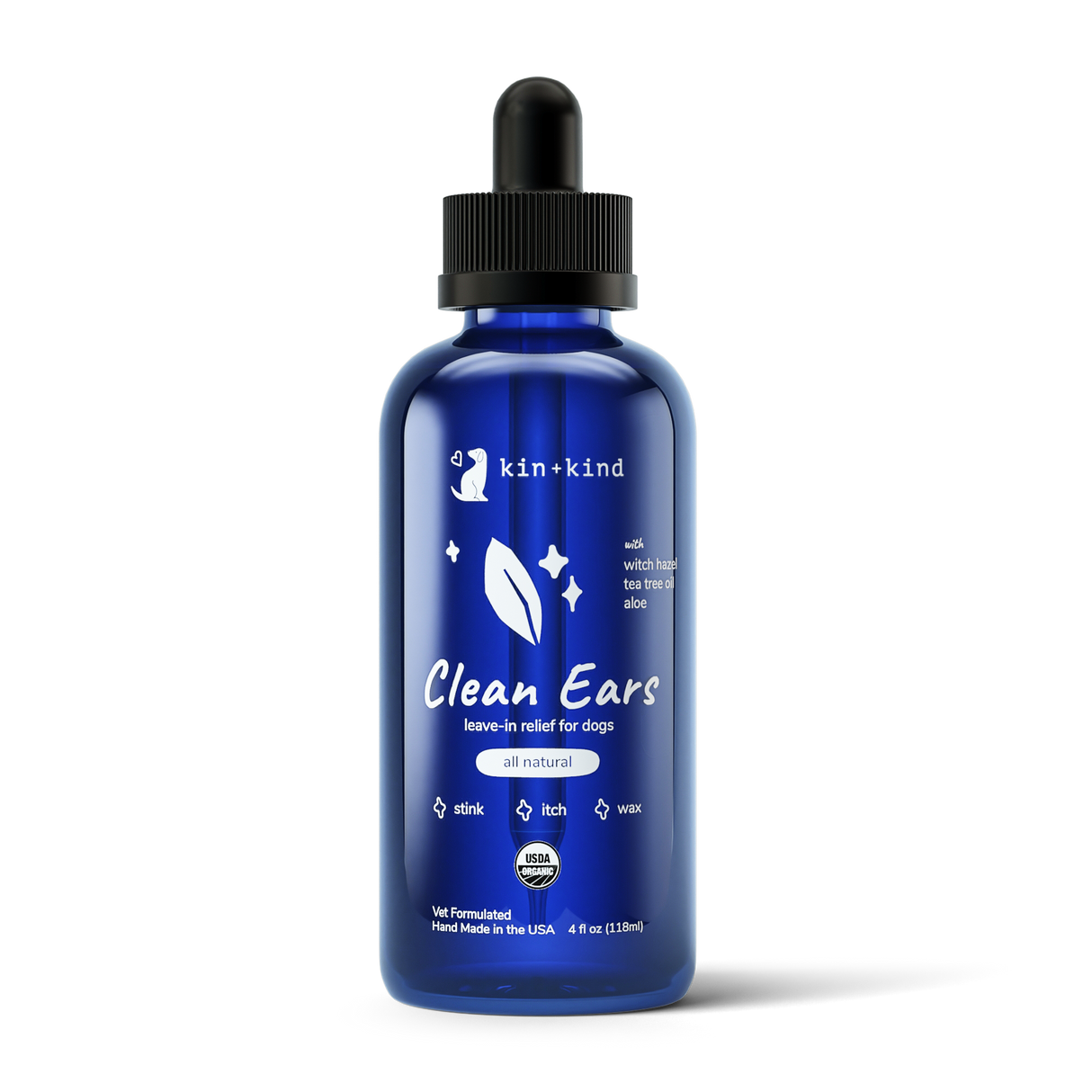Kin+Kind Clean Ears Organic Dog Ear Cleanser