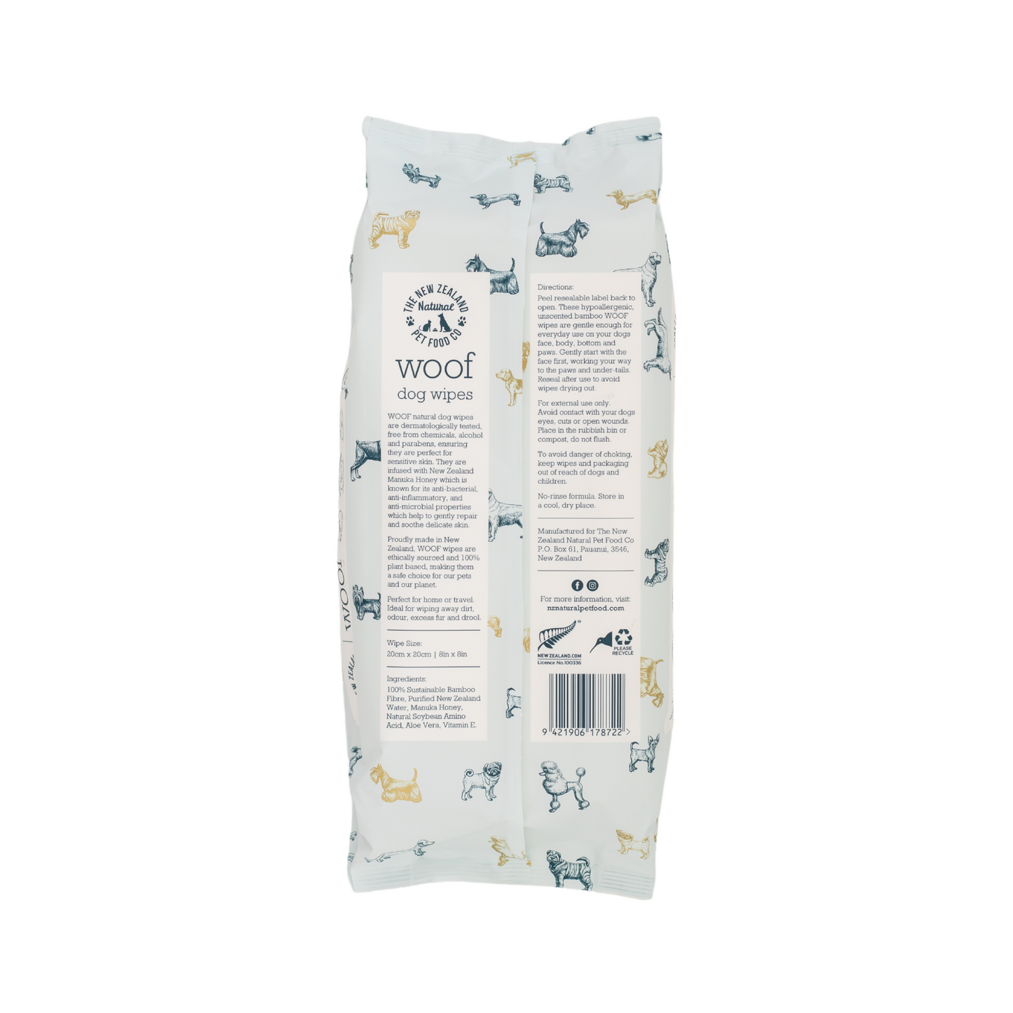 WOOF Manuka Honey Wipes