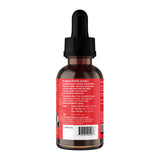 A brown glass dropper bottle with a black cap and a red label displays dosing instructions and product facts for pets. The label, featuring a barcode and a paw print graphic, identifies the formula as Animal Essentials | Yucca Herbal Tonic - 2oz, a plant-based pet supplement that provides joint support for pets.