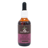 A bottle labeled Five Leaf Botanicals | Canine Heart Health Program, featuring a black dropper cap and containing 2 fluid ounces, is displayed against a plain white background. This herbal dog heart support supplement provides natural heart health support to help promote optimal canine cardiovascular wellness.