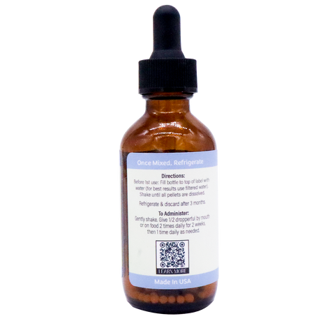 Amber glass dropper bottle of Dr. Katie’s Remedies | Kidney - Renal System Support, featuring a label with directions for use, a QR code, and Made in USA text.
