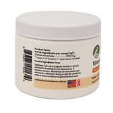 A white plastic container with a white lid, labeled "Wholistic Organics | Immune Boost - Ester-C," shows product facts, ingredients for immune support, cautions, directions, and symbols like a barcode, American flag, and pink ribbon.