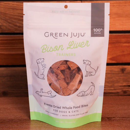 Green Juju Bison Liver Trainers - Freeze Dried Training Treats