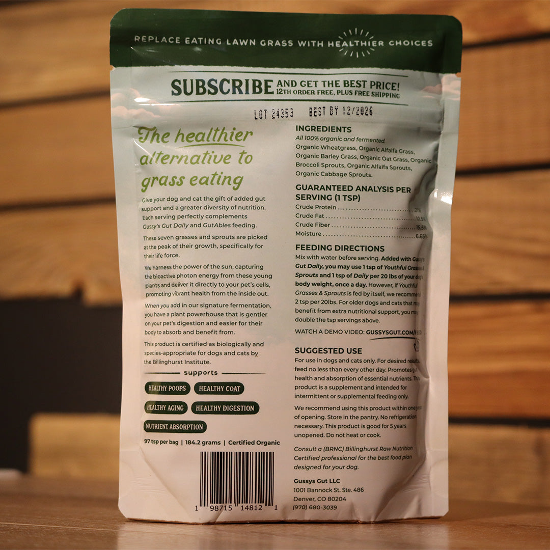 Gussy's Gut | Youthful Grasses & Sprouts for Dogs & Cats – Dr. Judy ...
