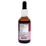 A brown glass dropper bottle with a white and black cap, bearing a label that displays dosage instructions, a barcode, and partially readable text identifying the product as Five Leaf Botanicals | Hawthorne Tincture. The plain white background highlights this organic hawthorn berry tincture.
