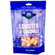 Shepherd Boy Farms | Freeze-Dried Lobster & Coconut Treats - 2oz features chunky lobster and organic coconut for dogs and cats in a blue and white bag. The packaging highlights “Healthy. Natural. Tasty.” and “100% All Natural.”.