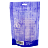 Back of a blue Shepherd Boy Farms | Freeze-Dried Lobster & Coconut Treats - 2oz bag, featuring high-protein freeze-dried lobster and organic coconut, storage tips, guaranteed analysis, expiration date, and company contact details.