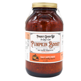 A 210g jar of Project Sudz Pumpkin Boost Digestive Health supplement for dogs and cats, containing soil-based probiotics and prebiotics to support pet digestive health. The jar features a gold lid and an orange and white label with a pumpkin graphic.