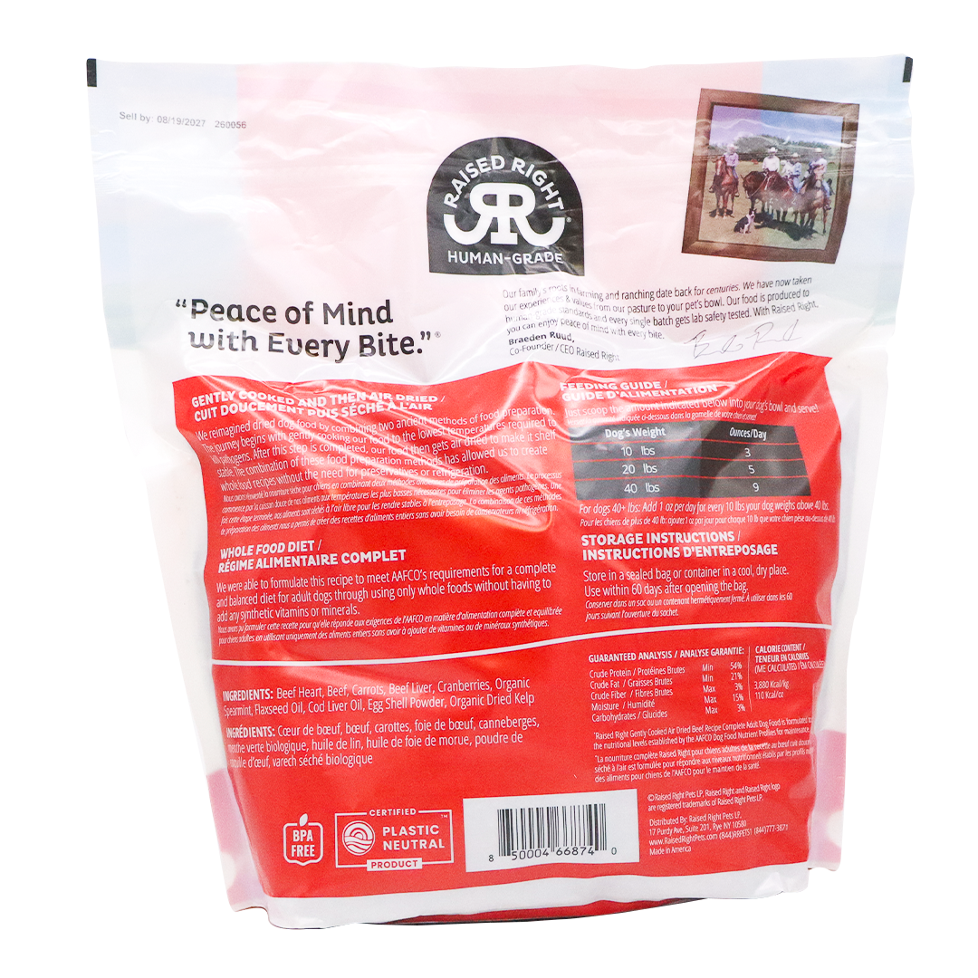 Raised Right | Air Dried Adult Dog Food