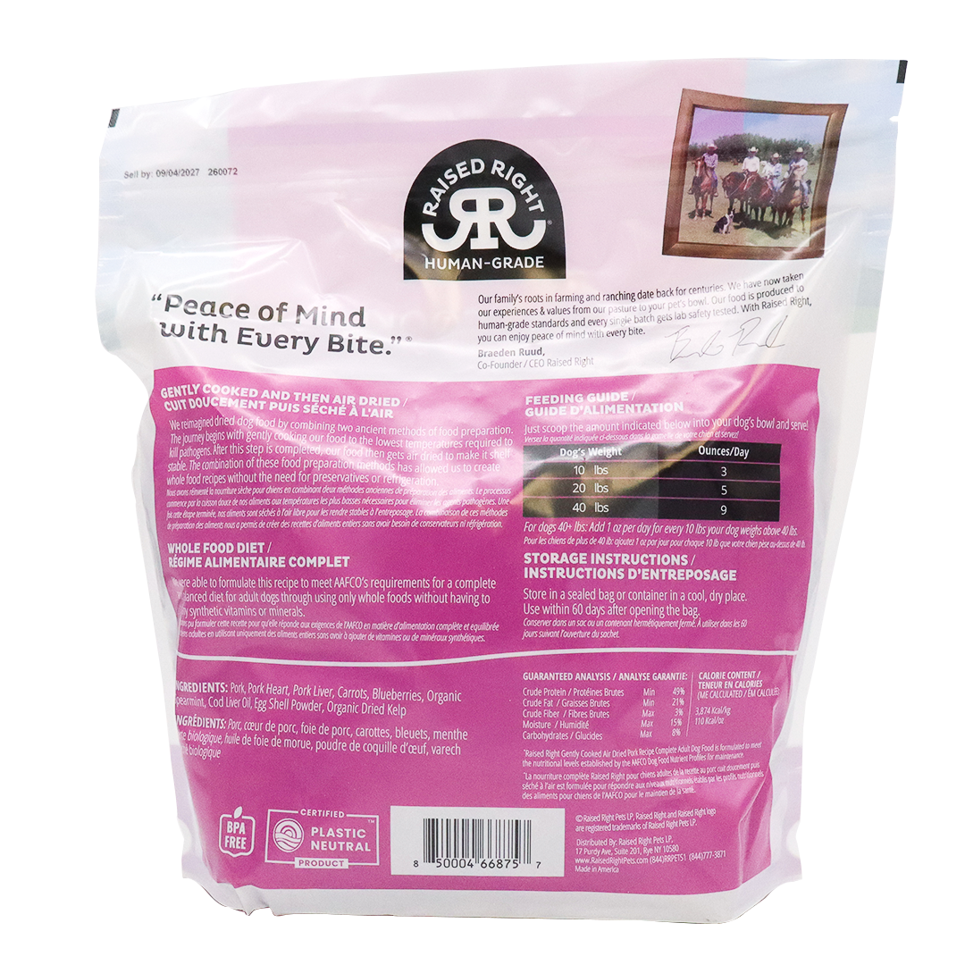 Raised Right | Air Dried Adult Dog Food