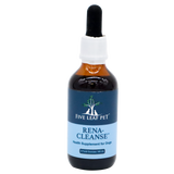 A brown glass dropper bottle labeled Five Leaf Botanicals | Canine Kidney Health Program, Herbal Kidney Supplement and Health Supplement for Dogs, 2 Fluid Ounces / 60 mL, designed to support canine kidney health, against a white background.