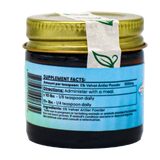 A small jar labeled "Dr. Judy's Elk Velvet Antler Powder for Cats - 7g" features a gold lid and a blue label displaying supplement facts, directions for use, and ingredients for this all-natural source of IGF-1, designed to help support your cat’s joints.