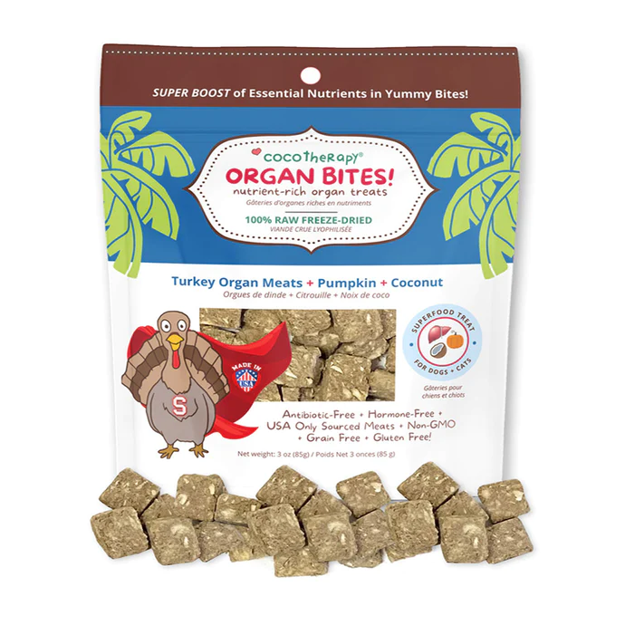 CocoTherapy | Organ Bites! Raw Organ Meat Treat for Dogs and Cats