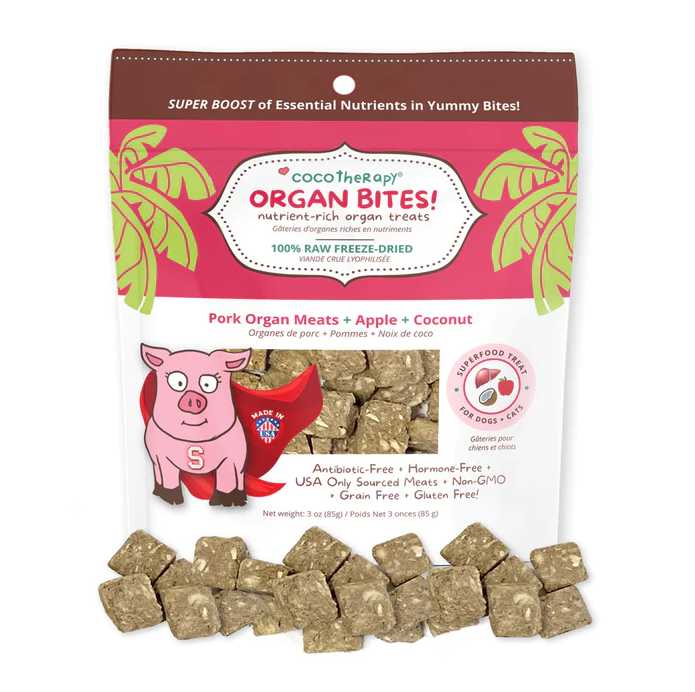 CocoTherapy | Organ Bites! Raw Organ Meat Treat for Dogs and Cats