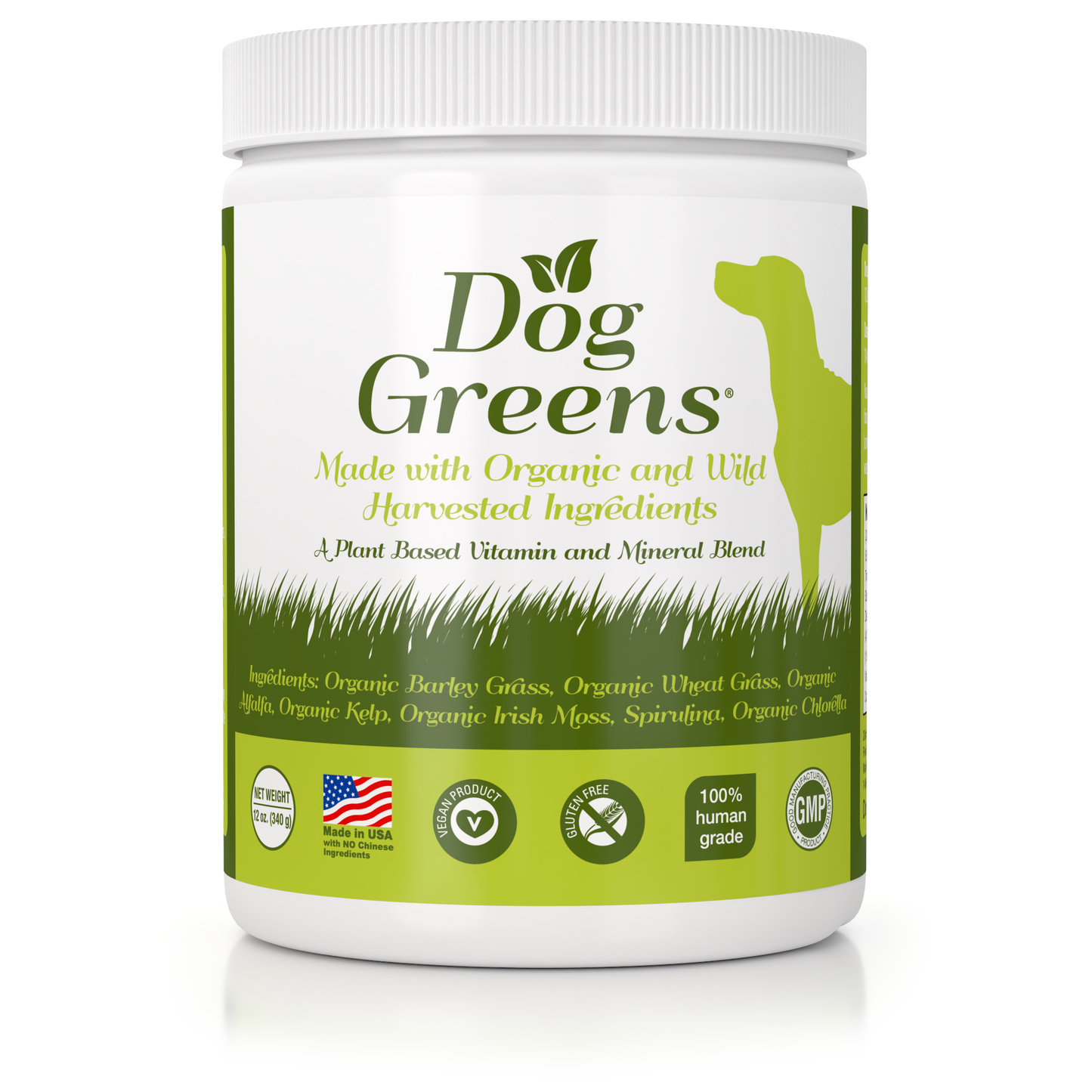 Dog Greens- Organic and Wild Harvested Vitamin and Mineral Supplement for Dogs