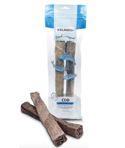 Icelandic+ Cod Skin Long Chew Stick 10in (2 Pieces)