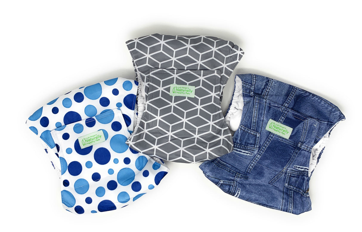 Male Diaper Wraps for Dogs (3 pack)