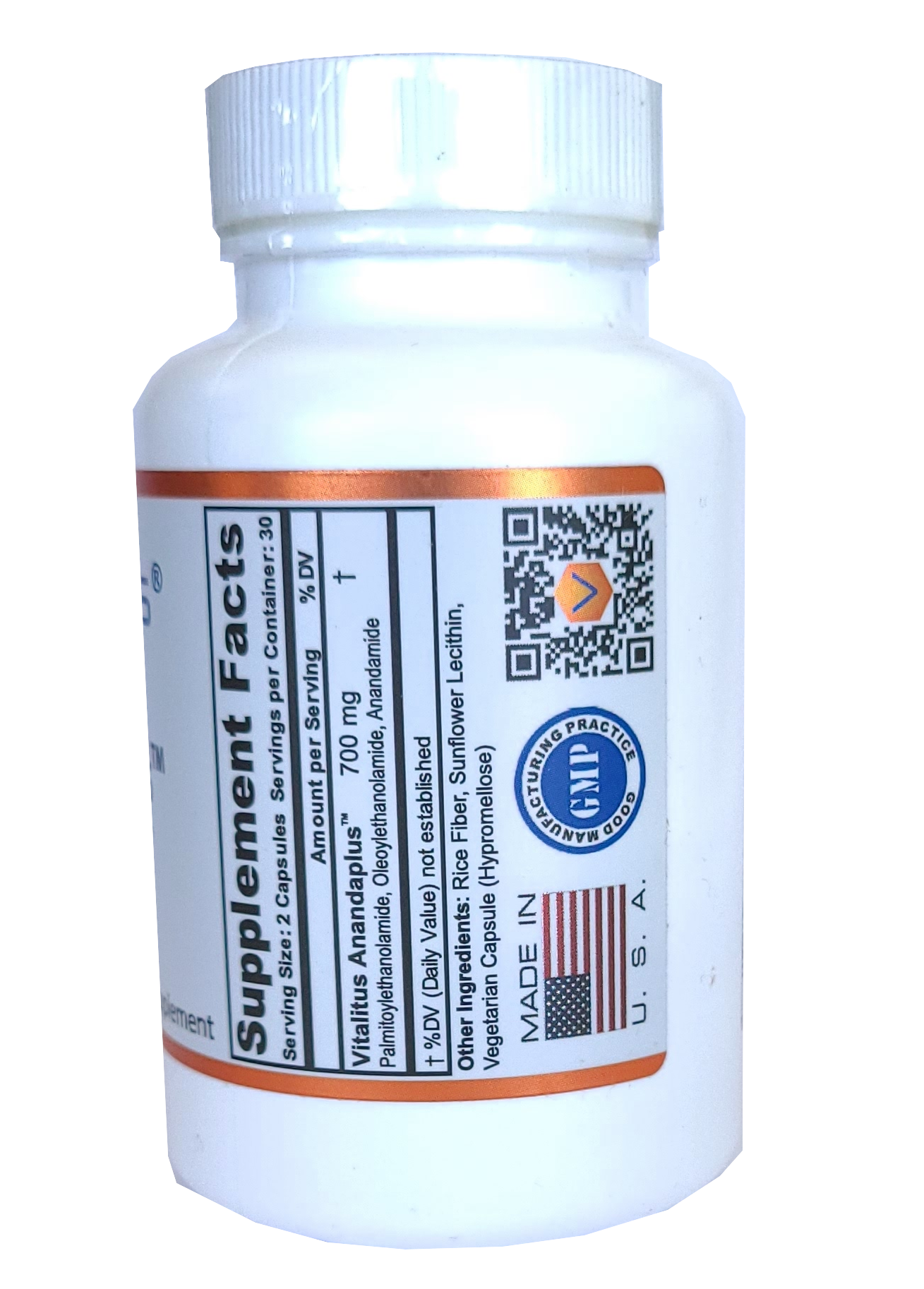 Vitalitus Anandaplus - 60 Count (Contains PEA & Oleoylethanolamide)