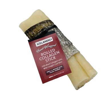 Icelandic+ Rolled Collagen Stick with Wrapped Fish Skin for Dogs
