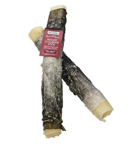 Icelandic+ Rolled Collagen Stick with Wrapped Fish Skin for Dogs