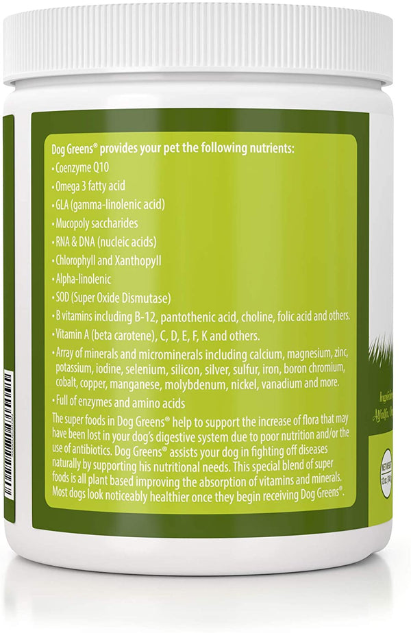 Dog Greens- Organic and Wild Harvested Vitamin and Mineral Supplement ...