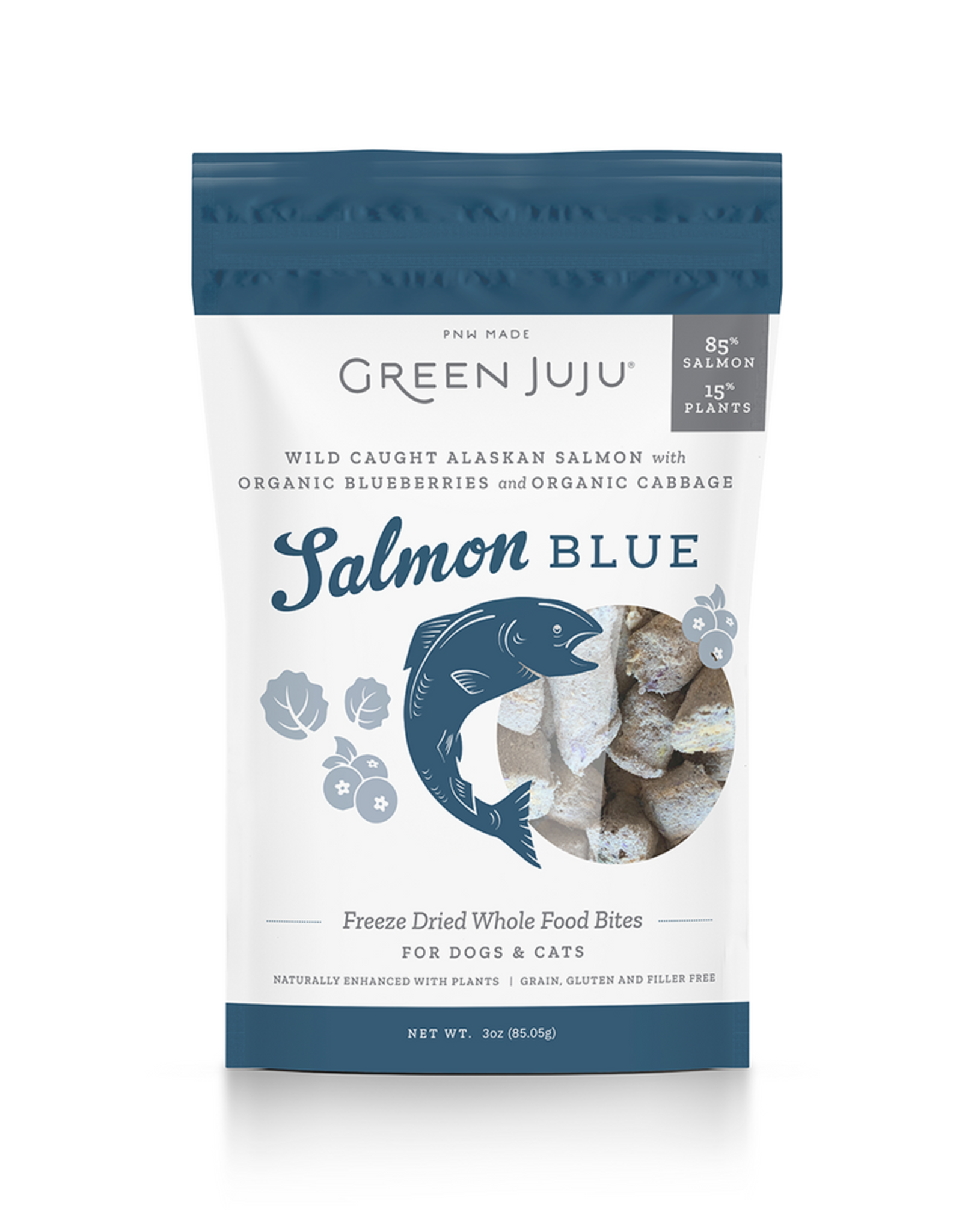 Green Juju Salmon Blue - Freeze Dried Bites – Dr. Judy Morgan's