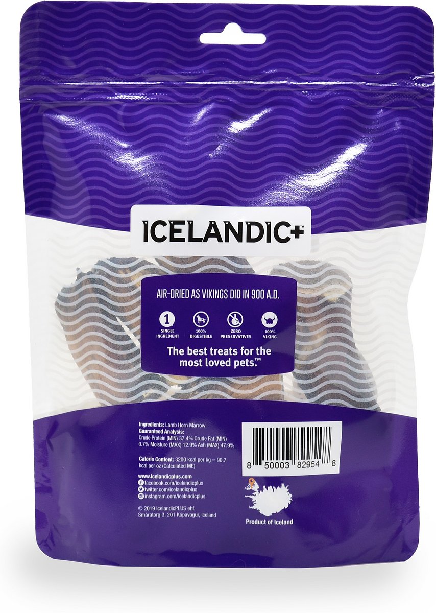 Icelandic+ Lamb Horn Marrow Whole Pieces Dog Treat | 4 oz