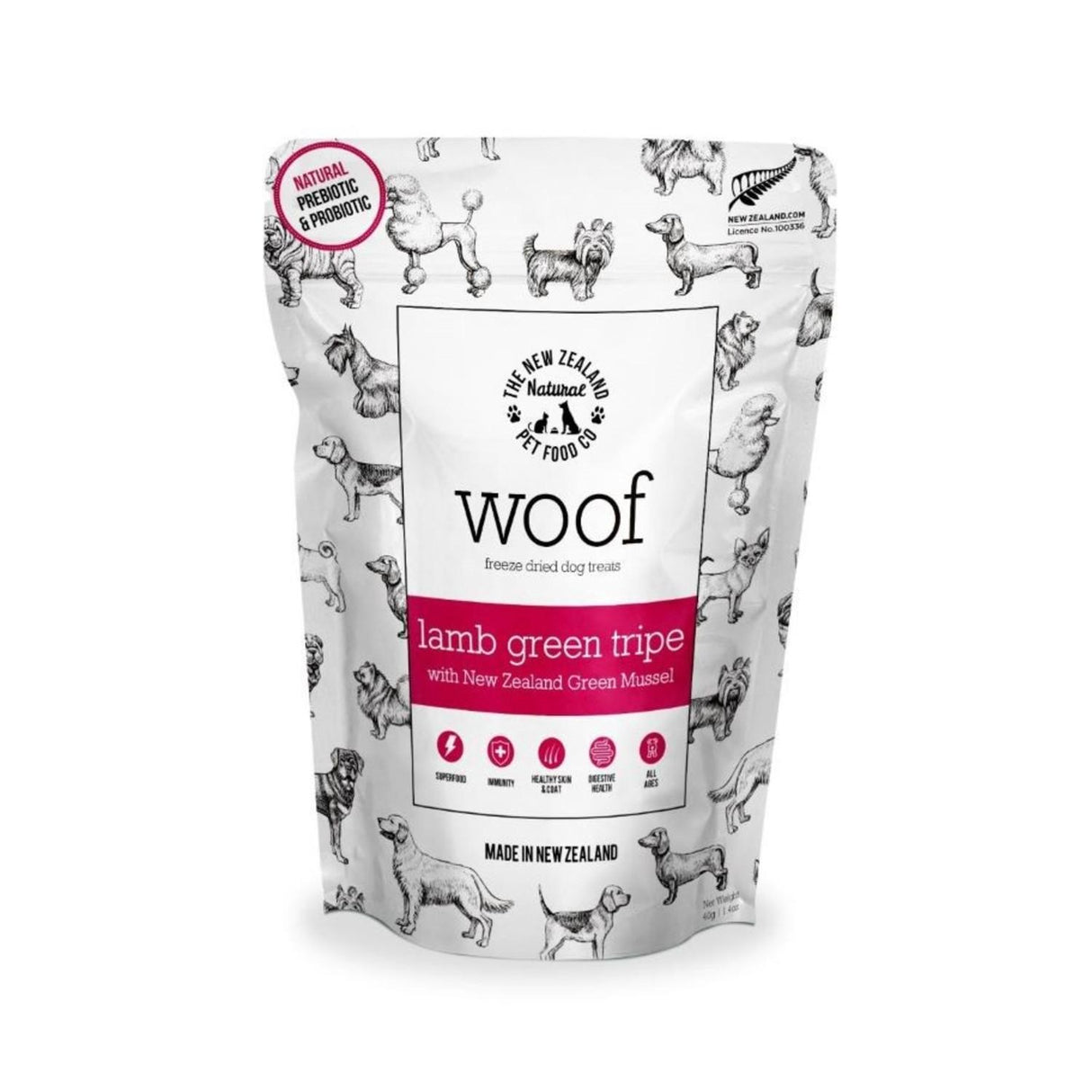WOOF Lamb Green Tripe with Green Lipped Mussel Freeze-Dried Dog Treat