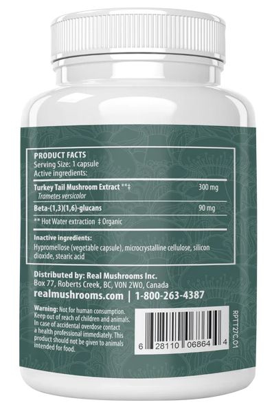 Real Mushrooms | Organic Turkey Tail Capsules - 90 Count