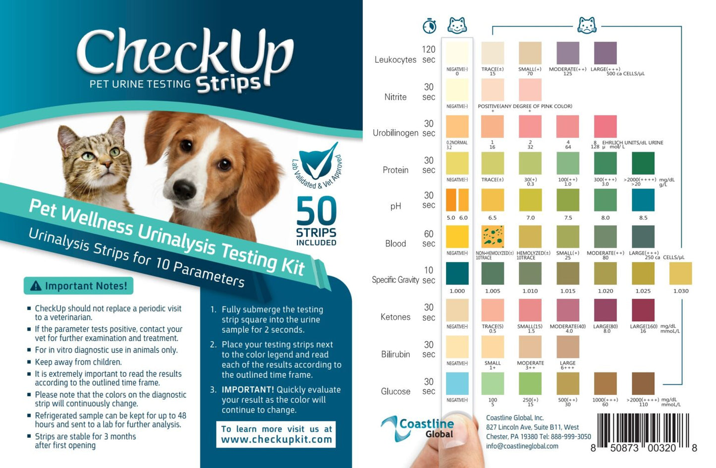 CheckUp | Pet Urine Testing Strips (50 Strips)